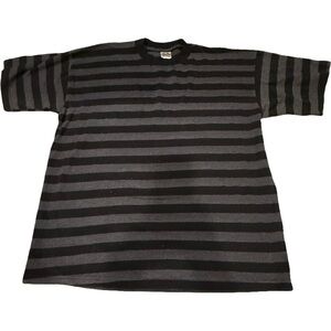 Striped Black and Gray Long Sleeve Men's Tee